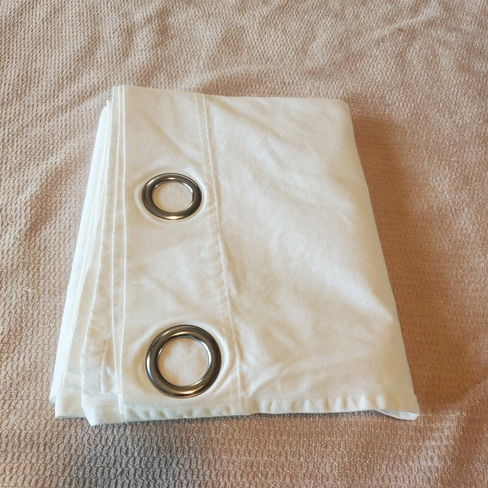 IKEA Merete White Cotton Grommet Curtain Panel 53x91 Heavyweight Twill Scandi